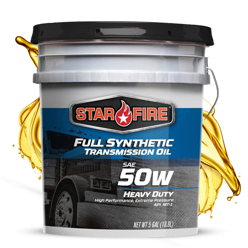 STARFIRE SAE 50W Full Synthetic Transmission Oil – 5 Gallon Pail – Heavy Duty Gear Oil for Manual Transmissions – Long Drain, High Temp, Oxidation