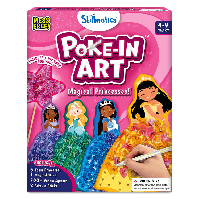 Skillmatics Poke-In Art - Magical Princesses, Mess-Free Fun for Kids, DIY Wood C