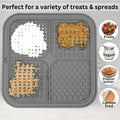 Dog Lick Mat - 2 Pack Slow Feeder for Dogs & Cats to Keep Them Busy Ideal for Grooming & Bathing - Anxiety Relief & Calming Beige & Gray