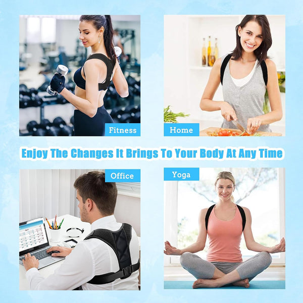 Back Brace Posture and Men - Invisible & Mesh Brace - Adjustable Straightener - Relieve, 100 PCS