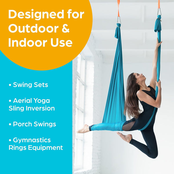 Jungle Gym Kingdom Swing Set Hangers - 2 Heavy Duty Brackets with Locking Snap Hooks for Porch, Patio, Playground - Indoor/Outdoor Hardware &