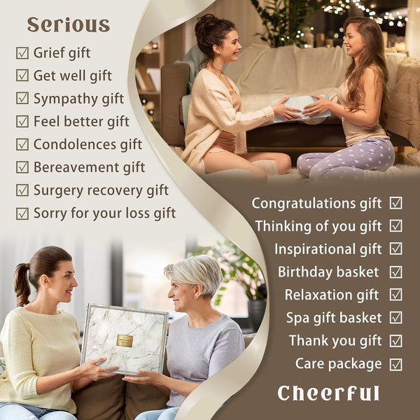 AHAGIFTREE Gift Baskets for Women,11PC Care Package with Moon Lamp,Grief,Get Well Soon After Surgery,Birthday,Think of You,Thank You,Sympathy white