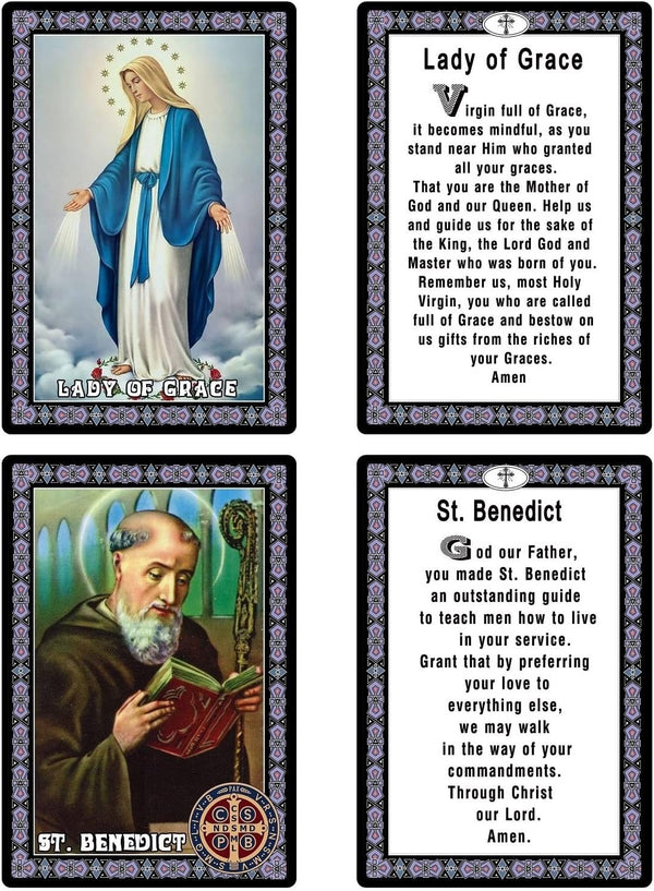 ESNOY Catholic Prayer Cards, Prayer Cards Catholic Saints Set of 10 Holy Prayer Cards, Catholic Religious Gifts for Women, Men, Mother, Father,