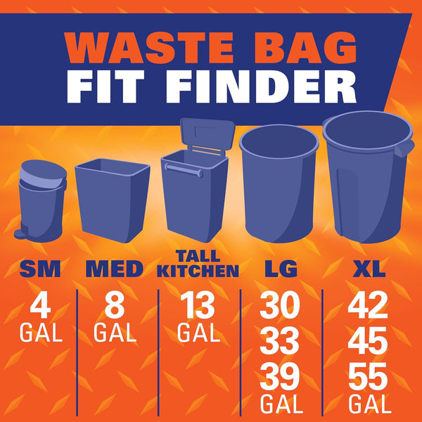Hefty Strong 13 Gallon Trash Bags, Tall Kitchen Bags, Unscentedlarge Bags with Drawstrings, Durable Closure, Resists Leaks, Punctures, and Tears,
