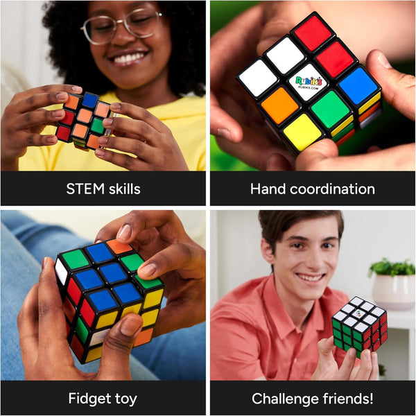 Rubik'S Cube, the Original 3X3 Cube, Problem-Solving Brain Teaser, Color-Matching Puzzle, Fidget Toy & Sensory Puzzle, for Ages 8 & Up