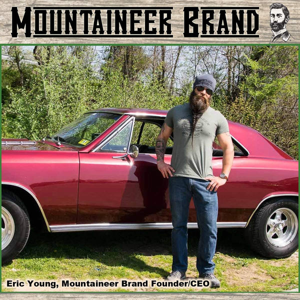 Mountaineer Brand Beard Grooming Kit | Beard Oil (2Oz), Conditioning Balm (2Oz), Wash (4Oz), and Brush | Mustache Growth Kit for Men, WV Coal Scented