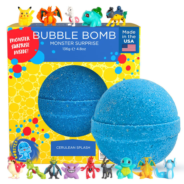 Poke Monster Bath Bomb for Kids with Surprise Toys inside (Gift Set) - Large Bub