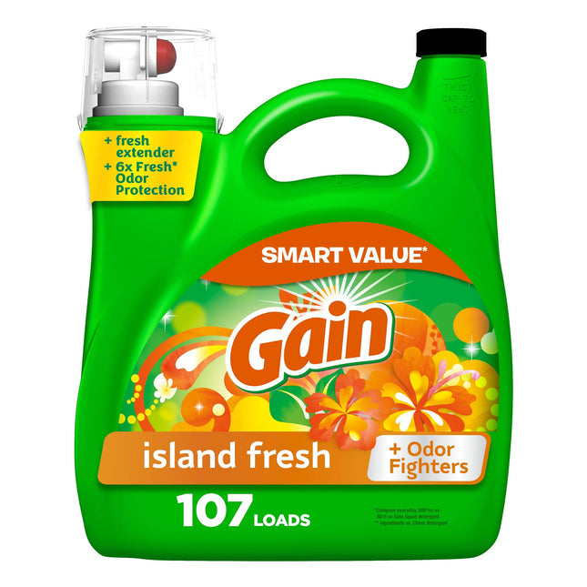 Gain + Aroma Boost Liquid Laundry Detergent, Island Fresh Scent, 107 Loads, 154 