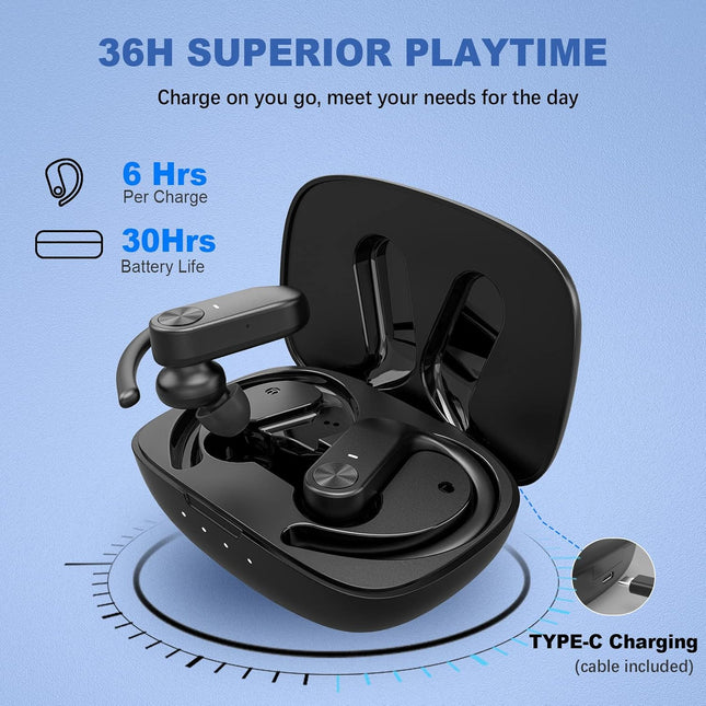 Wireless Earbuds 40H Playtime 8H Continuous Playtime Bluetooth Ear Buds, IPX6 Waterproof Stereo Sound Bluetooth Wireless