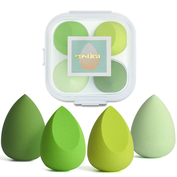 COSTICA Makeup Sponge Set Blender, Beauty Sponge Makeup Blender Flawless for Liquid - Multi Colored 4 pcs Avocado Series 4 Count (Pack of 1) GREEN