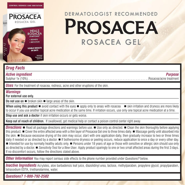 Prosacea - Medicated Rosacea Treatment for Face - Heals Rosacea Symptoms of Redness, Pimples and Irritation - Fragrance Free - 0.75 oz Pack of 1