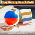 JOYIN 4-Pack 20" Beach Balls - Large Rainbow Beach Ball Inflatable Pool Toys for Party Supplies Decorations, Adults Kids Birthday Luau Summer