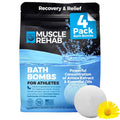 Epsom Salt Bath Bombs with Arnica (4 Pack) | Magnesium Recovery Soak for Sore Muscles, Post-Workout Relief & Relaxation | Eucalyptus, Turmeric &