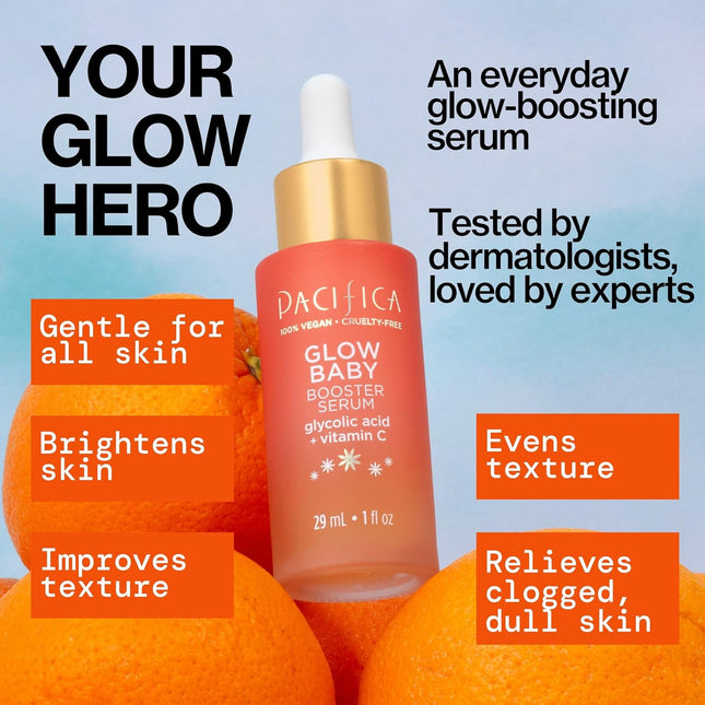 Pacifica Vitamin C Face Serum - Glow Baby Booster Facial Serum - Glycolic Acid S
