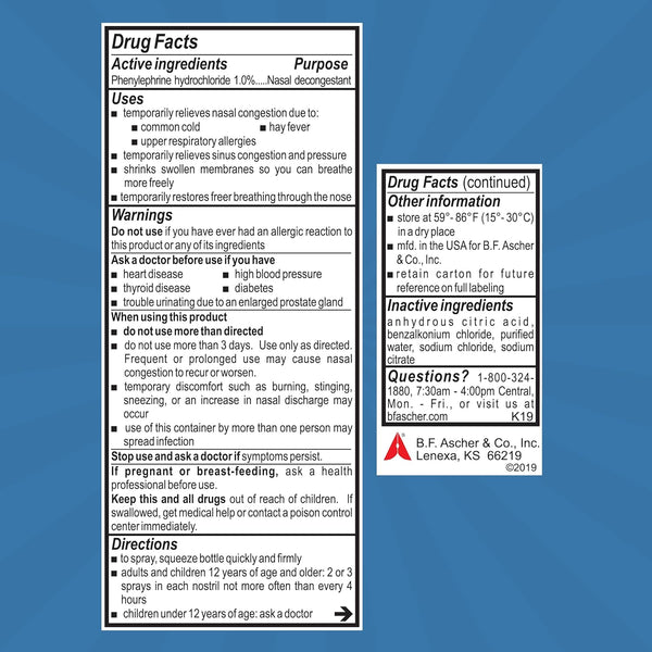 Neo-Synephrine Nasal Spray , Extra Strength Formula, 0.50 Ounces Each (Value Pack of 4)