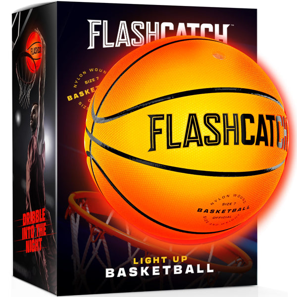 FlashCatch Light Up Basketball - Glow in The Dark - Sports Gear Accessories Gifts for Boys 8-15+ Year Old - Kids Teens Gift Birthday Ideas - Teen