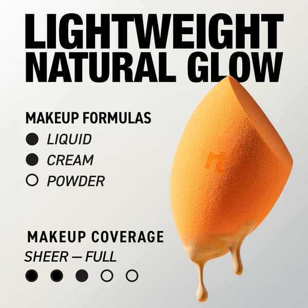 Real Techniques Miracle Complexion Sponge, Makeup Blender for Liquid and Cream Foundation, Full Coverage, Streak-Free Professional Makeup Tool,
