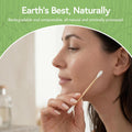 Jenvita 100% Bamboo Cotton Swabs for Ears (500-Pack) - Perfect for Baby & Personal Care | Double-Tipped Ear Swabs Cotton for Makeup & Cleaning |