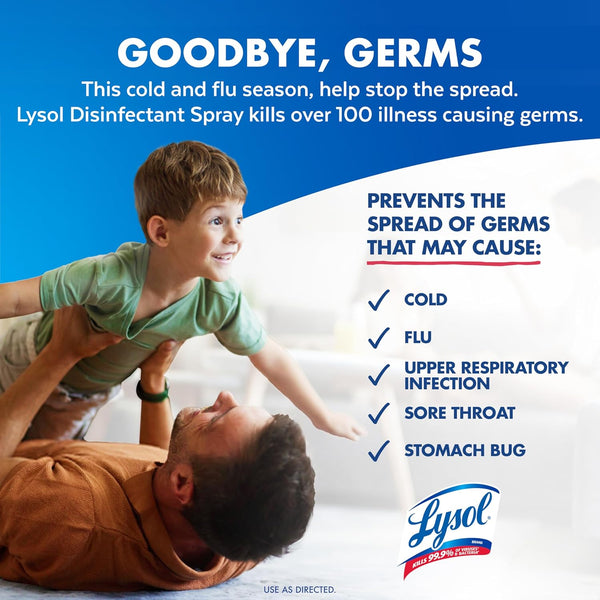 Lysol Disinfectant Spray, Sanitizing and Antibacterial Spray, for Disinfecting and Deodorizing, Early Morning Breeze, 1 Count, 19 Fl Oz Each