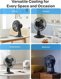 PELONIS Table Fan 12-Inch, 120° Oscillating Table Fan Small Portable Electric Plug-In Desk Fan with 3-Speeds, 126° Adjustable Tilt Head for