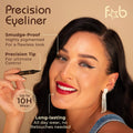 Precision Liquid Eyeliner - Felt-Tipped Liquid Eyeliner Pen - Richly Pigmented Waterproof Black Eyeliner - Achieves Thin or Thick Strokes -