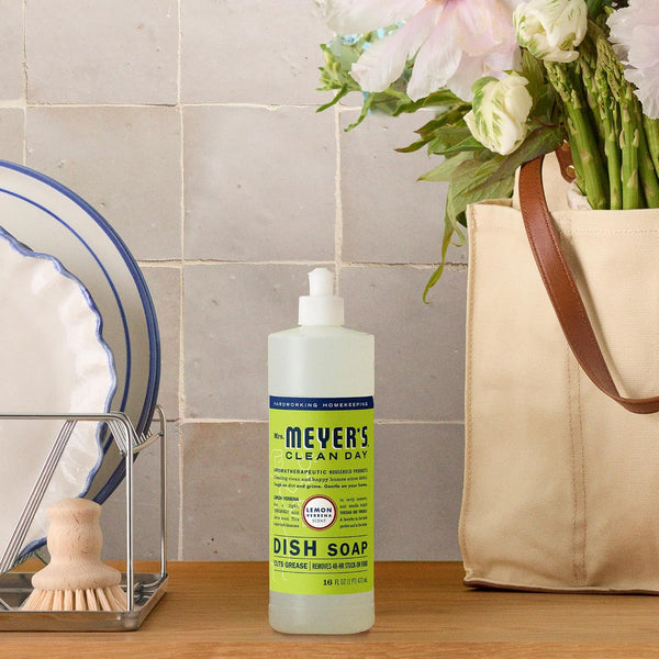 Mrs. Meyer's Clean Day, Liquid Dish Soap, Lemon Verbena, 16 Fl Oz, 3 Count 16 Fl Oz (Pack of 3) Lemon Verbena