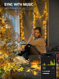 BrizLabs Smart Christmas Lights, 115FT 300 LED Color Changing String Lights | Warm White & Multicolor Fairy Lights; App & Voice Control WiFi Mini