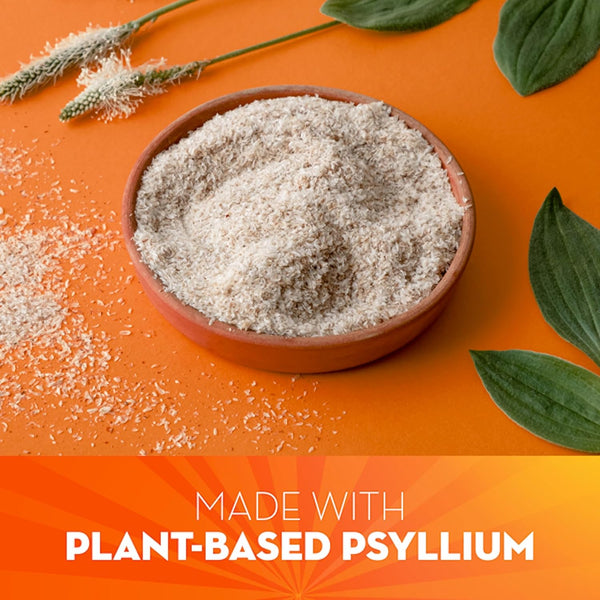 Metamucil On-The-Go, Daily Psyllium Husk Powder Supplement, Sugar-Free Powder, 4-in-1 Fiber for Digestive Health, Orange Flavored Drink, 44