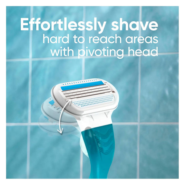 Gillette Venus Smooth Razor for Women, Includes 1 Reusable Razor Handle + 2 Count 3-Bladed Refills, Ergonomic Soft Grip Handle 1 Count (Pack of 1)