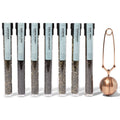 Thoughtfully Gourmet, Tea Therapy Infusion Gift Set, 7 Unique Flavors and Reusable Copper Ball Infuser, Loose Leaf Tea Set Flavors Include