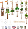 SFENNGPET Macrame Plant Hangers, 6Pack Hanging Planters for Indoor Plants Caramel