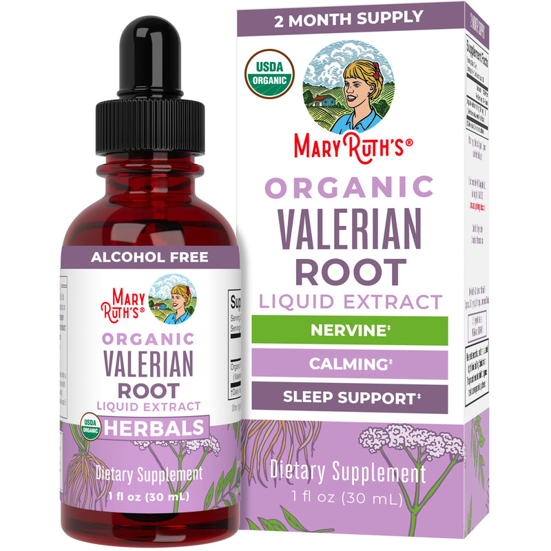 Maryruth Organics Valerian Root Liquid Drops | 2 Month Supply | Sugar Free | USDA Organic Valerian Root Drops | Support Sleep | Calm and Stress