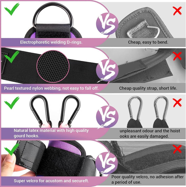 Ankle Resistance Bands with Cuffs, Ankle Bands for Working Out, Kickbacks Hip, Leg Glute Exercise Equipment with Training Poster, Resistance