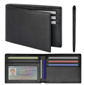 Slim Mens Wallets Leather Rfid Blocking Bifold Wallets for Men with ID Window