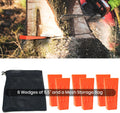 AR-PRO 6 Pack Tree Felling Wedges with Spikes for Safe Tree Cutting – 5.5” Wedges with Storage Bag; 6 Felling Dogs to Guide Trees Stabilize and