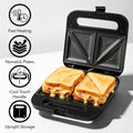 OVENTE Electric Sandwich Maker with Non-Stick Plates, Indicator Lights, Cool Touch Handle, Easy to Clean and Store, Perfect for Cooking Breakfast,
