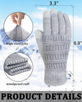 REACH STAR 2 Pairs Winter Gloves for Women - Upgraded Touch Screen Warm Knit Gloves Cold Weather, Soft Fleece Lining Elastic