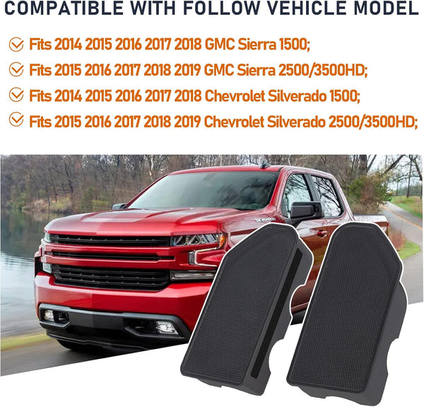 Bed Rail Stake Pocket Covers for GMC Sierra 1500/Chevy Silverado 1500 2019-2024 & Silverado/Sierra 2500/3500HD 2020 2021 2022 2023 2024 2025 Rear