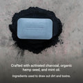 The Grandpa Soap Company Charcoal Bar Soap - With Activated Charcoal Hemp Seed and Mint Oil, Detoxifies, Draws Out Dirt and Toxins, Clear