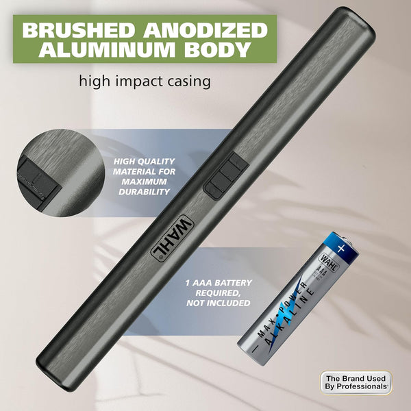 Wahl Micro Groomsman Battery Personal Trimmer for Hygienic Grooming with Rinseable, Interchangeable Heads for Eyebrows, Neckline, Nose, Ears, &