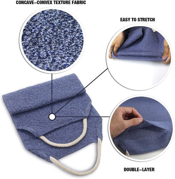 Evridwear Exfoliating Back Scrubber with Handles Two Sides for Body Shower Deep Cleans Skin Massages Invigorating Blood Circulation Men Women One