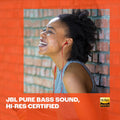 JBL Tune 310C - Wired Hi-Res In-Ear Headphones, Tangle-Free Flat Cable, 3-Button Remote with Microphone (Black)