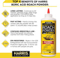 HARRIS Boric Acid Roach and Silverfish Killer Powder w/Lure for Insects (16oz) Pack of 1