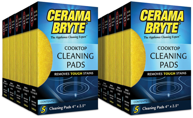 Cerama Bryte 10 X 5 Pack Cleaning Pads Cooktop and Stove Top Cleaner for Glass -