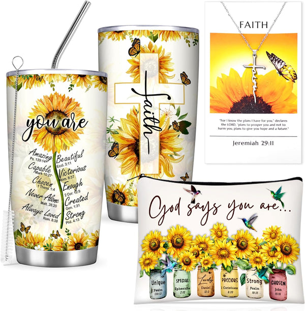 Christian Gifts for Women Faith, Sunflower Birthday Gifts for Women, Inspirational, Religious, Faith, Get Well Soon, Gifts for Mom, Wife, Friend,