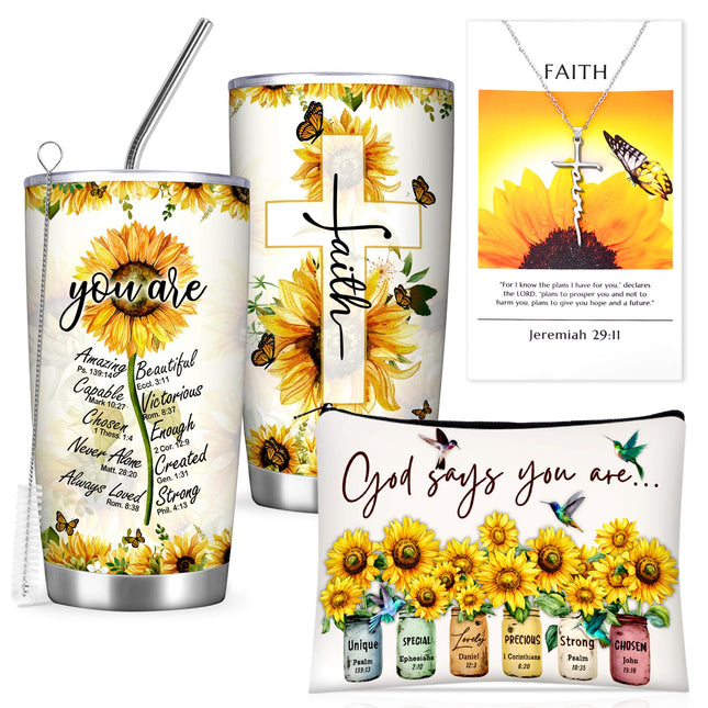 Christian Gifts for Women Faith, Sunflower Birthday Gifts for Women, Inspirational, Religious, Faith, Get Well Soon, Gif