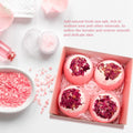 Dried Flower Bath Bombs Salt Balls,4 Pack Gift Set,Rose Extract Essential Oils,Moisturizing Dry Skin,Fizzy Spa,Relaxation,Self