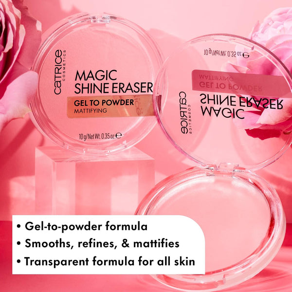 Catrice Magic Shine Eraser Gel-To-Powder, Instant Mattifying Setting Powder | Blurs Pores & Imperfections, Lightweight, Controls Shine,