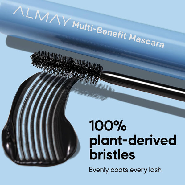 Almay Multi-Benefit Mascara, Volumizing + Lengthening, Hypoallergenic, 502 Black 502 Black 0.24 Fl Oz (Pack of 1)