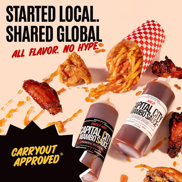 Capital City Mambo Sauce Sweet Hot & Mild Variety Pack, Washington DC Wing Sauces, Perfect Condiment for Wings Chicken Pork Beef Seafood Burgers